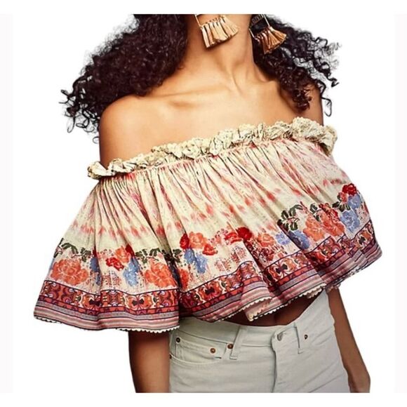 Anthropologie Tops - Like new Bhanuni By Jyoti
Antrhopologie Printed Off-Shoulder
Crop Top Sz M